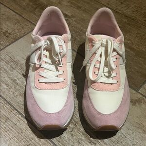 Women's Pink and White Sneakers